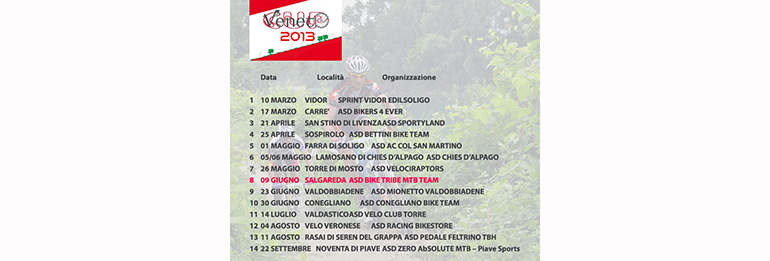 Calendario Veneto Cup 2013: a Salgareda si corre il 9 Giugno!